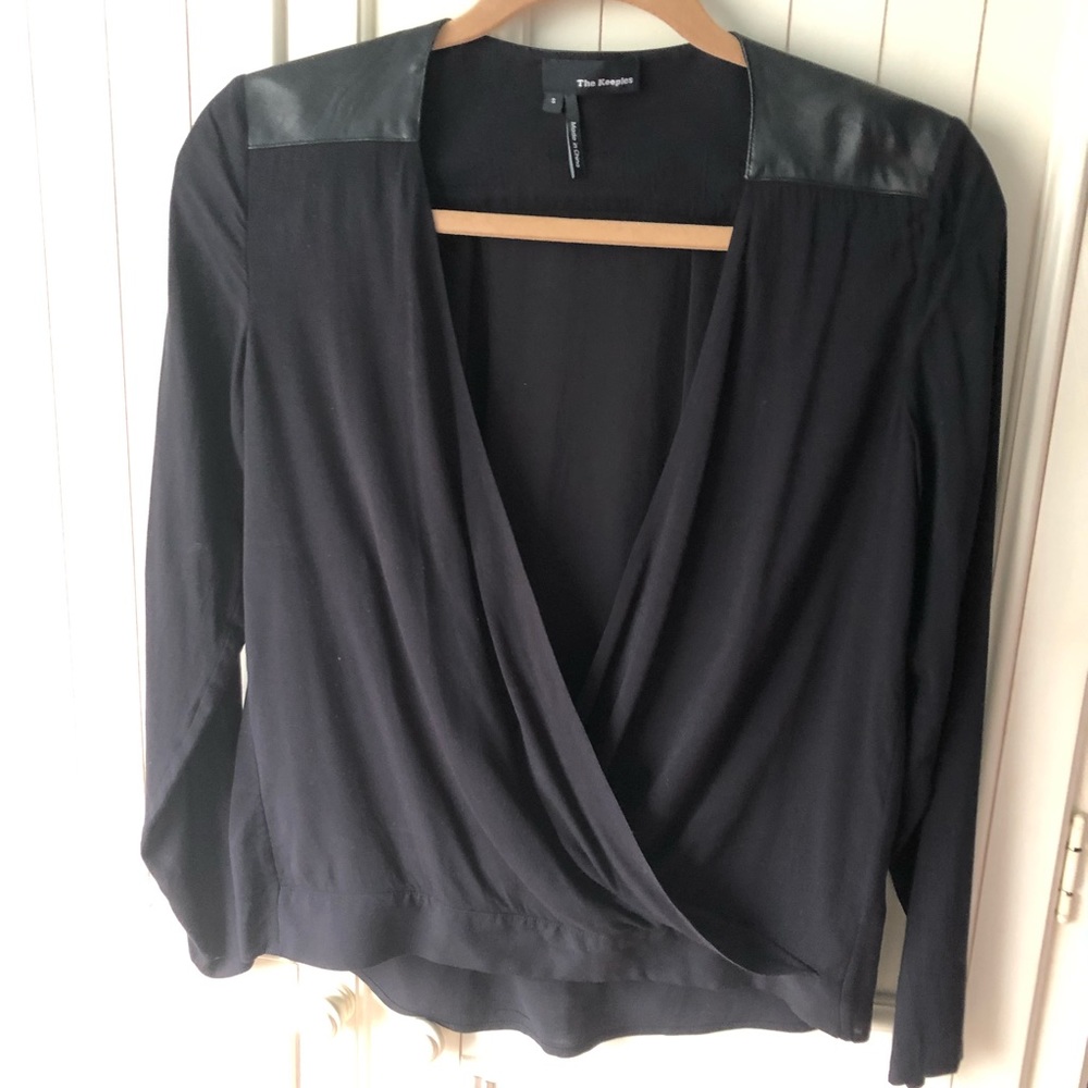 The Kooples black surplus top